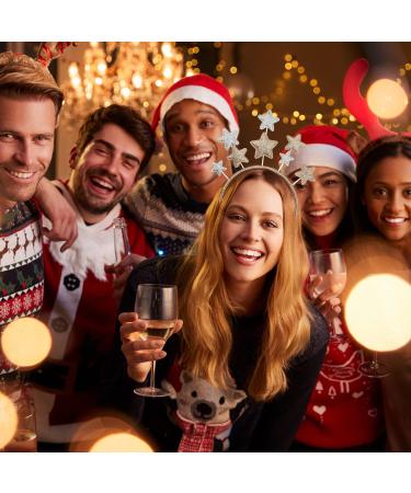 Xcozu Christmas Stars Hair Ties & Headbands for Women | Glitter Silver & Gold Hair Accessories for Parties & Festivals - Buy Online on GoSupps.com