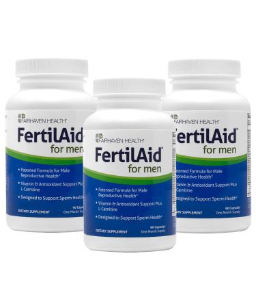 FertilAid for Men 3 Month Supply Male Fertility & Prenatal Vitamin Supports Count & Motility Maca/L-Carnitine/CoQ10 to Target Fertility Methylfolate/Zinc/VIT D & More to Fill Nutrient Gaps 30.0 Servings (Pack of 3)
