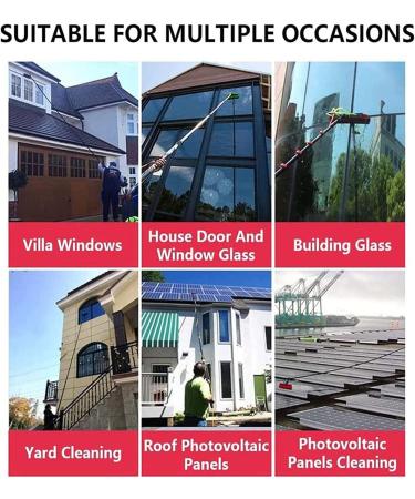 Window Cleaning Pole photovoltaic cleaner Window Cleaning Water-fed Pole Outdoor Window Cleaning Pole Window Cleaning Telescopic Pole Water Fed Brush Squeegee for Cleaner Outdoor Window 35cm Brush Head 8M/27FT - Buy Online on GoSupps.com