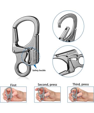 Alloy Carabiner Keychain with Double Anti-Misopening Locking Design - 2.95'' for Outdoor Camping - Black - Buy Online on GoSupps.com