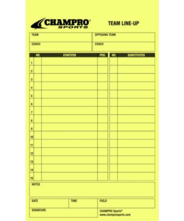 Champro Set of 25 Line-up Cards - White - 4.25 x 7.5 - Pack of 25 - Baseball/Softball Coach Gear - Buy Online on GoSupps.com