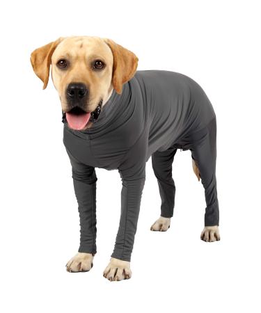 Etdane Dog Onesie After Surgery Pet Surgical Recovery Suit Anti Shedding Bodysuit for Female Male Dog Long Sleeve Claming Pajamas with Legs Grey/XXL XX-Large Grey