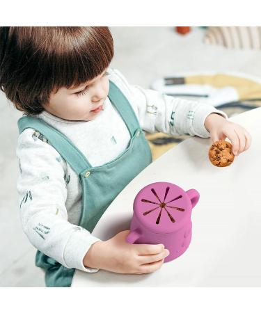 TYRY.HU Silicone Snack Cup 15 Oz Spill Proof Large Food Container for Toddler & Baby 6+ Months - Pink - Buy Online on GoSupps.com