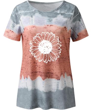 Women's T-Shirt Summer Women's Blouse Short Sleeve Floral Print T-Shirt Clothing Woman Basic Shirt Pullover Crew Neck Clothes T-Shirt Tops Casual Plain Tops Women's Blouse Gray XL - Buy Online on GoSupps.com