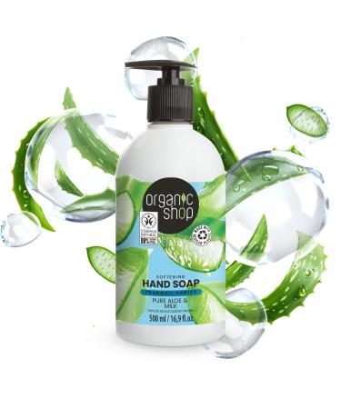 Softening Hand Soap with Organic Aloe & Milk - 500ml | Hydrating Gentle Cleansing | International Shipping Available - Buy Online on GoSupps.com