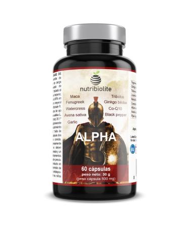 Alpha - muscle mass strength endurance energy and muscle regeneration.Co-Q10 Ginkgo Biloba Tribulus Terrestris Maca Bockshorn clover black pepper garlic fountain cress Avena sativa.Vegan