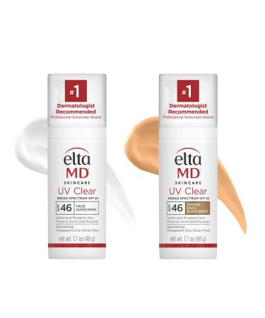 EltaMD UV Clear UV Clear Tinted Duo Kit Face Sunscreen SPF Tinted and Untinted Broad Spectrum Protection for Sensitive Skin