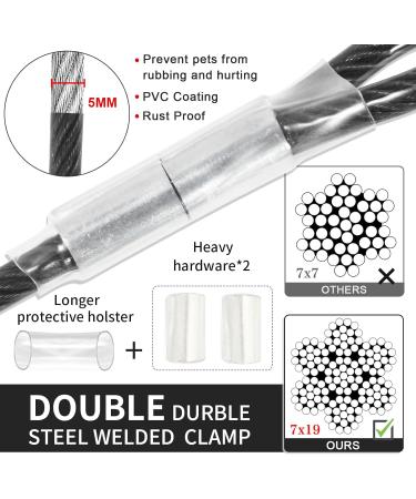 Buy 15m Black Yard Leash for Dogs - Shock Absorbing Tie Out Cable for Safe Outdoor Adventures - Buy Online on GoSupps.com