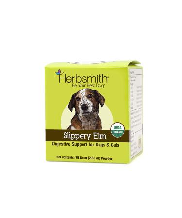 Herbsmith Organic Slippery Elm - Digestive Aid for Dogs and Cats - Constipation Relief for Dogs and Cats - Megaesophagus Dog Aid 75g Powder