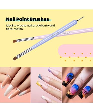 Beetles Nail Art Brushes Set - DIY Manicure Tools for Gel Polish Designs with Nail Extension, Builder Gel, Liner, and Dotting Pen - Salon Quality Gray Brushes (6pcs) - Buy Online on GoSupps.com