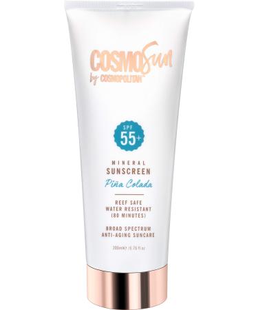 CosmoSun by Cosmopolitan SPF 55+ Mineral Sunscreen - Broad Spectrum  Reef Safe  Water Resistant Formula 6.76oz.