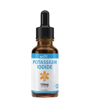 Nutri Potassium Iodide Liquid Drops 130 mg - Alternative to Potassium Iodide Pills - Thyroid Protector Potassium Iodine Tablets 130 mg - YODO Naciente Ki Pills 1 Oz Drops 1 Fl Oz (Pack of 1) - Buy Online on GoSupps.com