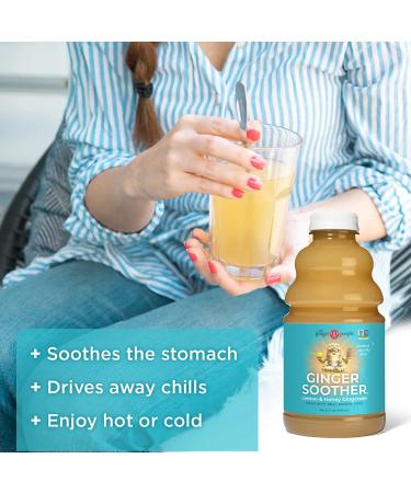 Ginger People Ginger Soother - Ginger, Lemon & Honey 32 Fl Oz - Natural Wellness Drink - Buy Online on GoSupps.com