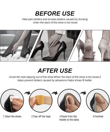 Riootlnm Heel Pads - Soft High Heel Grips for Loose Shoes Blister Relief Heel Pain Inserts (Rosy Brown/Black 4 Pairs) for Men & Women - Buy Online on GoSupps.com