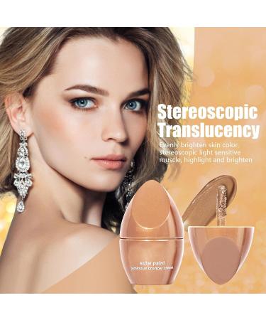  Pomrone Face Bronzing Cream | Long-lasting Makeup Four Shades Highlighting Sha Glow Bronzer Glitter Illuminating Highlighters Makeup for Women Girls Face Glitter - Buy Online on GoSupps.com