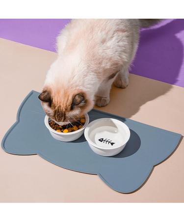 Buy Septillar Silicone Bowl Pad for Cats & Small Dogs - Waterproof & Slipproof Pet Mats (Stone Blue 44x25 cm) - Buy Online on GoSupps.com