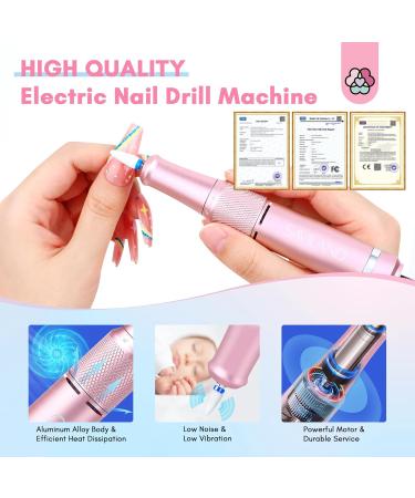 SAVILAND Portable Nail Drill - 40000 RPM Digital Pro Electric E-File | Cordless Fast Remover for Acrylic Nails | Anti-Shaking Manicurist Tool in Blue & Pink - Buy Online on GoSupps.com