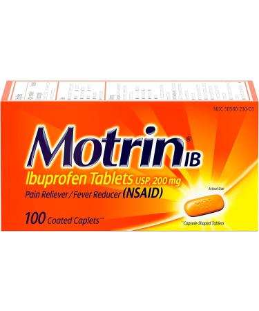 Motrin IB Ibuprofen 200mg Tablets - Pain Reliever for Aches & Pains - 100 Ct - Buy Online on GoSupps.com