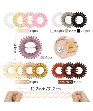 100 PCS Colorful Spiral Hair Ties for Thick Hair - Strong Grip, Waterproof Coil Ties - No Crease Elastics for High Ponytail Hairstyles - Buy Online on GoSupps.com
