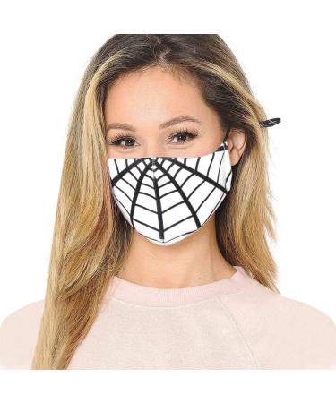 Riou Women's Spider Web Motif Cotton Mouth Protection | Washable Reusable Breathable Neckerchief - Dustproof Face Mask - Buy Online on GoSupps.com