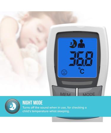 HoMedics No Touch Infrared Thermometer - Non-Contact Forehead Temperature Reader | Instant Measurement, LCD Display, Fever Alarm | Night Mode, Auto-Off | 2yr Guarantee - TE-200 - Buy Online on GoSupps.com