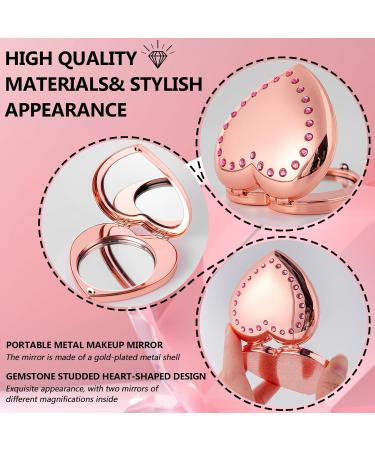 MiniPortable Compact Metal Cosmetic Mirror Elegant and Stylish Heart Shaped Mirror Portable Compact Metal Cosmetic Mirror Elegant and Stylish Heart Shaped Mirror 1X/2X Magnifying (Heart Rose) - Buy Online on GoSupps.com