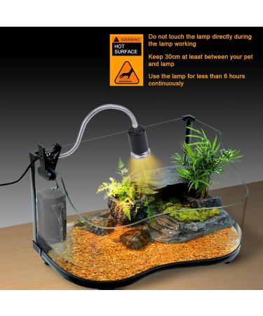 LEDBOCLI 50W UVB Heat Light Bulbs for Aquariums & Reptiles - E27 Clip Lamp for Lizards Turtles & Snakes - Buy Online on GoSupps.com