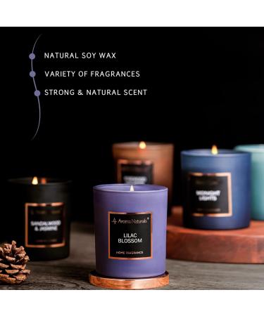Aroma Natural Luxury Fragrance Candle - 215g Soy Wax 35 Hours Burn Lilac Blossom Purple Flower Home Decor & Gift Ideas - Buy Online on GoSupps.com