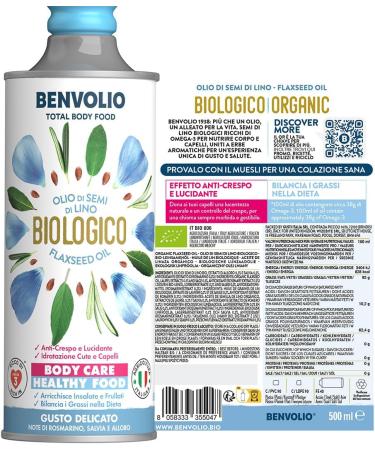 Organic Flaxseed Oil | 500ml | Rich in Omega 3 & Antioxidants | Food & Hair Care | Anti-Frizz for Curly Hair | Omega 3 Dogs | - Buy Online on GoSupps.com