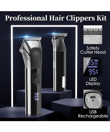 Ukeety Professional Hair Clippers for Men | Cordless Hair Cutting Kit with LED Display & T-Blade | Rechargeable Beard Trimmer & Bikini Trimmer - Buy Online on GoSupps.com