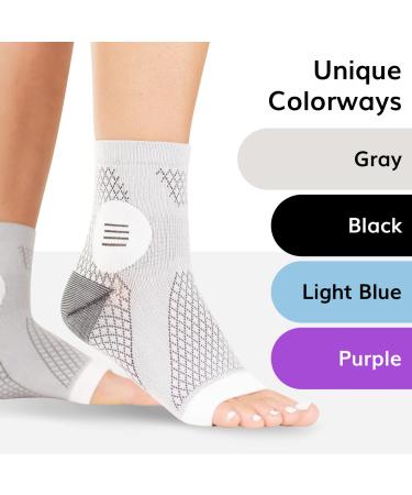 BraceAbility Neuropathy Socks - Peripheral Neuritis Therapy Compression Diabetic Open-Toe Foot Sleeves for Ankle Gout Nerve Damage Pain in Legs and Feet Relief Brace for Men and Women (M - 1 Pair) Medium Grey - Buy Online on GoSupps.com