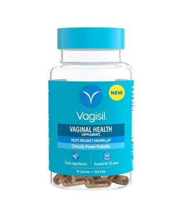 Vagisil Vaginal Health Supplements Clinically-Proven Probiotics Promotes Vaginal Health Clean Ingredients Helps Balance Vaginal pH Just 1 Capsule Daily 30 Capsules Nutritional Supplement