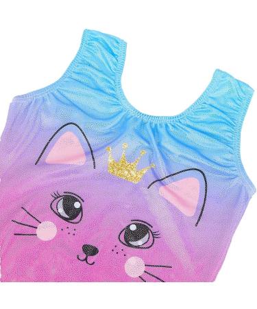 BAOHULU Girls Gymnastics Leotard | Sparkle Print Dance Outfit 5-6 Years | Pink Cat Design - Buy Online on GoSupps.com