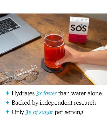 SOS Hydration Electrolyte Powder - Watermelon | Daily Energy & Hydration Drink Mix | Low Sugar Essential Vitamins | 8 Servings - Buy Online on GoSupps.com