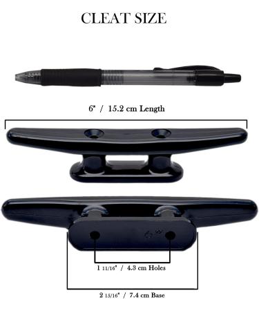 QPURO Black Nylon Boat Cleat 6 Inch - 5-Pack - Marine Deck Nautical Decor - Buy Online on GoSupps.com