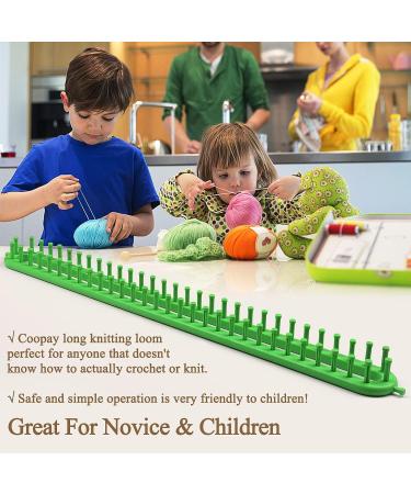 Coopay 47cm Green Knitting Loom Kit for Beginners - Rectangle Looms for Blanket, Scarf, and Shawl Crochet - Includes Hook, Needles, and Sparse Pegs - Buy Online on GoSupps.com