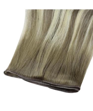 Youngsee Genius Weft Ombre Real Hair Tress 40cm - Ash Brown & Blonde Ombre Extensions 25g #7/7/Icy - Premium Virgin Hair Weave - Buy Online on GoSupps.com