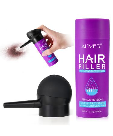 Pegciz Hair Fibres Building Fibers Thickener for Thinning Hair Fibre Powder Spray Women Instantly Conceals Loss in 15 Sec Best Fuller & Thicker Result (Light Brown) Light Brown for Women