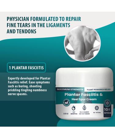 Plantar Fasciitis & Heel Spur Cream by PMT - Soothing Relief for Foot Pain with Arnica, Vitamin B6, Menthol & Aloe - 2.82 OZ - Buy Online on GoSupps.com