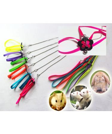 Harness for Ferret Baby Rabbit Hamster Rat Mouse Leash Lead with bell (Green)