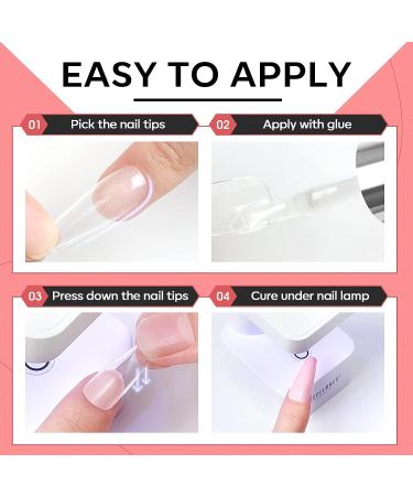 Modelones Gel X Nail Kit with 4-in-1 Nail Glue Gel, 500pcs Half Matte Coffin Nails, and UV LED Nail Lamp - Valentine's Day Gift for Women - Buy Online on GoSupps.com