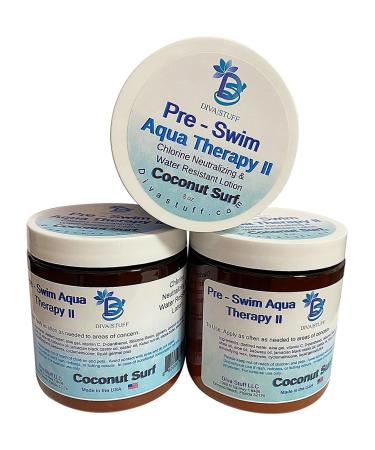 Diva Stuff Pre-Swim Water Resistant Aqua Therapy Chlorine Neutralizing Body Lotion - Coconut (3 Pack) - Buy Online on GoSupps.com