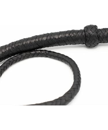 Ardour Crafts Bull Whip 4 feet Handmade Leather Cowhide Stock Whips for Horse Riders Trainers Beginners and Toddler - Indiana Jones Design Black Equestrian Bullwhip - Buy Online on GoSupps.com