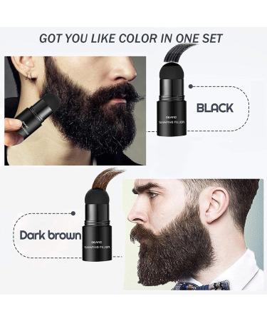 Beard Dye for Men Beard Filling Stick Repair Scatters Waterproof with Brush Moustache Enhancer Fill Pen for Men Dark Brown - Buy Online on GoSupps.com