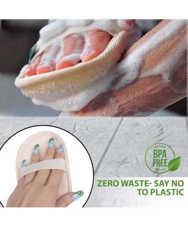 2-Pack Natural Exfoliating Back Scrubber Loofah Body Bath Sponge - Deep Clean Bathing and Shower Washing Pad - Buy Online on GoSupps.com