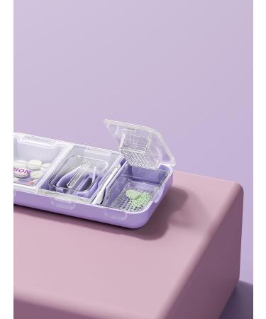 CFMOUR 3-in-1 Pill Cutter & Crusher - Splitter for All Pill Sizes Portable Pill Carrier & Grinder with Brush - Ideal for Elderly Kids & Pets - Purple - Buy Online on GoSupps.com