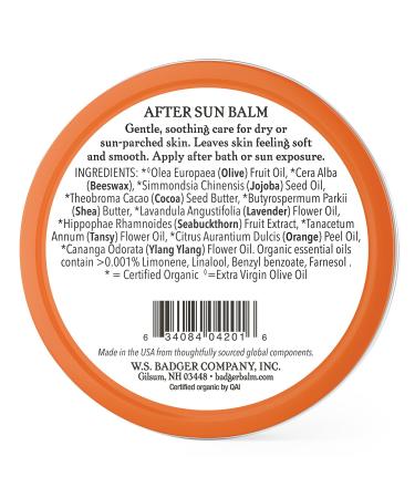 Badger Organic After Sun Balm - Blue Tansy & Lavender 2 oz | Soothing Skin Relief - Buy Online on GoSupps.com
