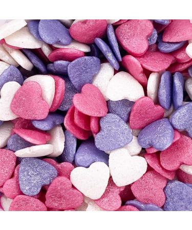 A Pinch Of - Multicoloured Glimmer Love Hearts Mix - Valentine's Day Cake Topper Sprinkles - 25g Edible Glimmer Cupcake Decorations - Perfect for Birthdays Weddings & Romantic Celebrations