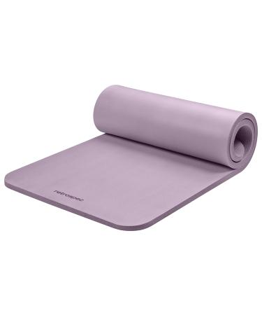 Retrospec Solana Yoga Mat 1" and 1/2" Thick with Nylon Strap for Men and Women - Non Slip Exercise Mat for Home Yoga, Pilates, Stretching, Floor and Fitness Workouts 1 inch Violet Haze