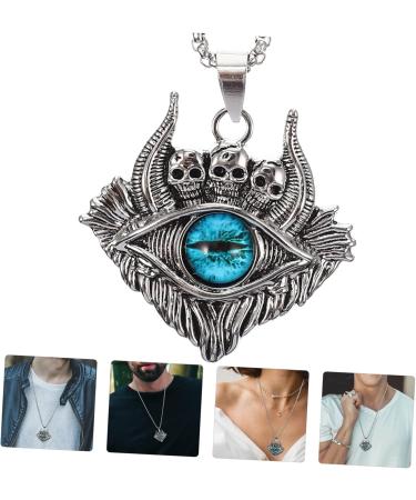 EXCEART Devil Eye Necklace Skull Necklace Ladies Men's Evil Eye Clavicle Chain Steampunk Necklace Women Clavicle Pendant Necklace Decor Stainless Steel Neck Chain Metal Man - Buy Online on GoSupps.com